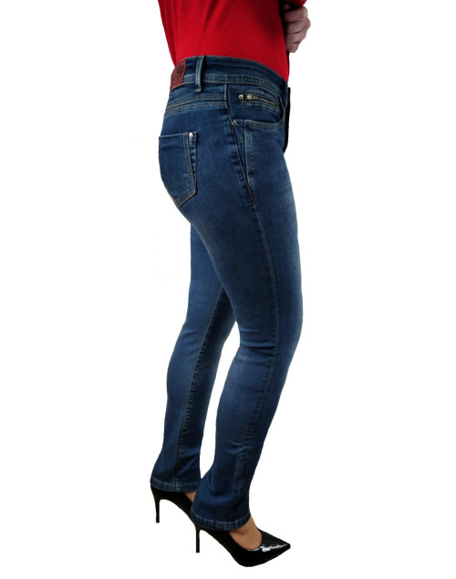 Spodnie damskie jeansowe, prosta nogawka- Slavina dark blue