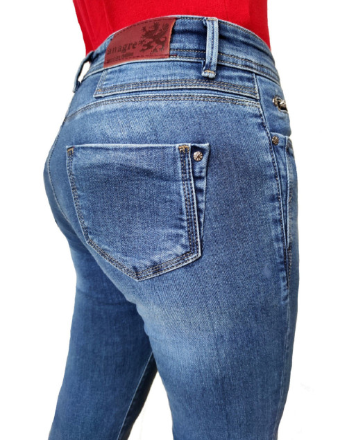 Spodnie damskie Damroka jeans light blue, zwężane