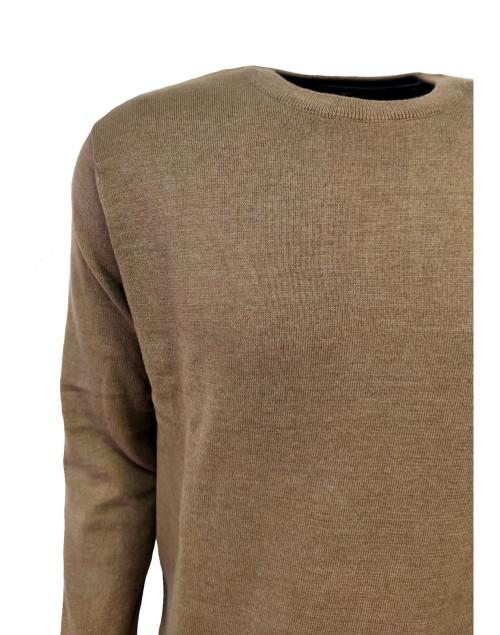 SWETER MĘSKI klasyczny sweterek BRĄZ