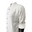 Koszula letnia PRZEWIEWNA z podwijanym rękawem biała M-4XL