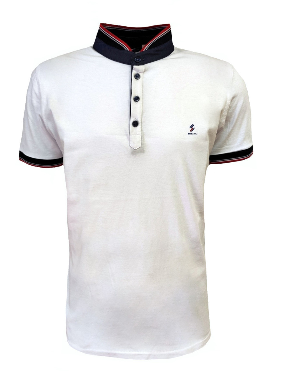 Koszulka męska stójka sportowa t-shirt biały M-4XL