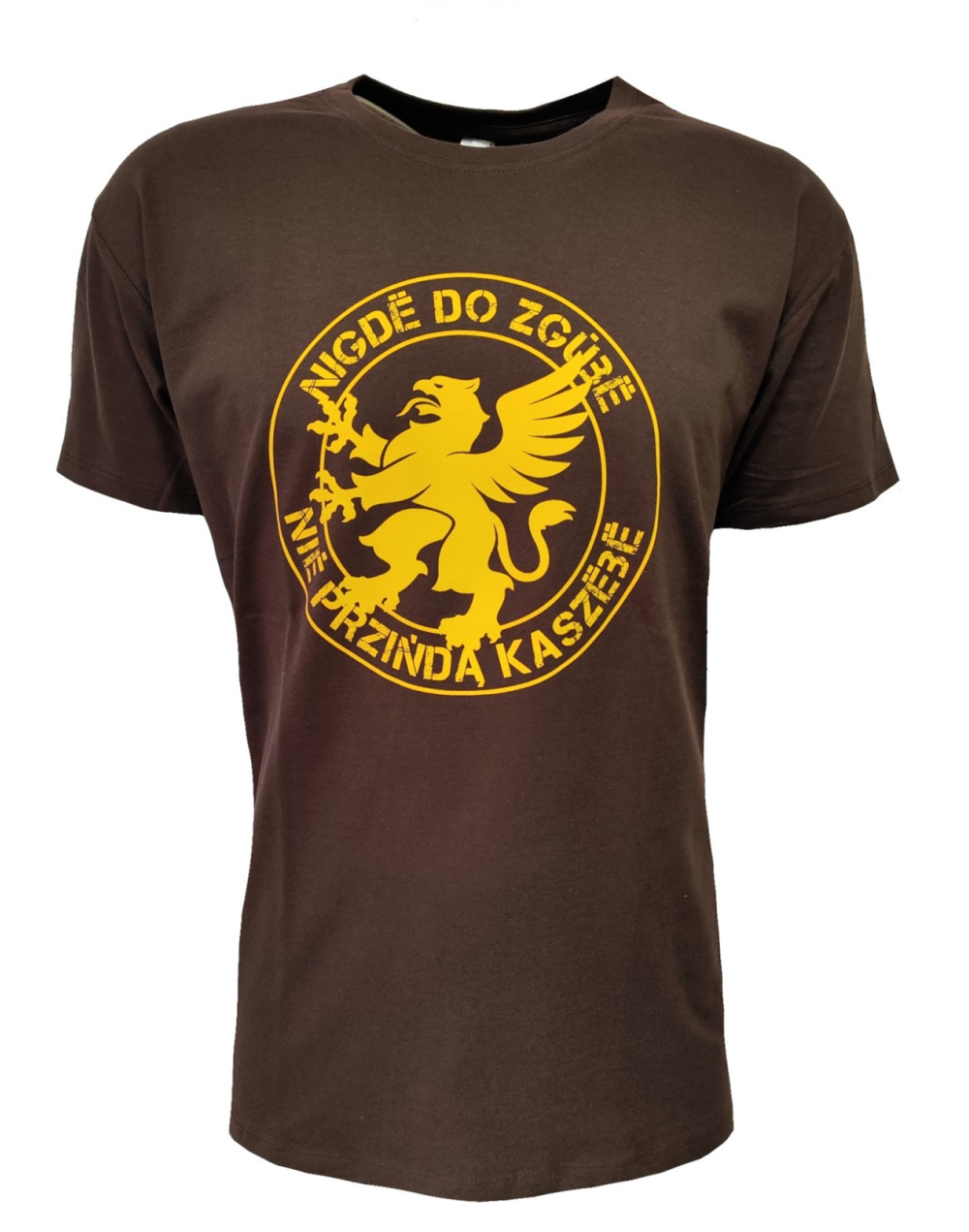 T-shirt męski KASZEBE BRĄZ koszulka bawełna M-XXL